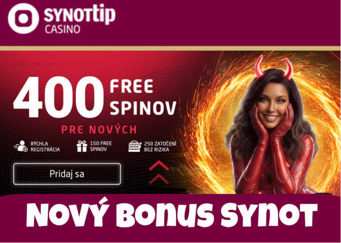 Nový Synot bonus 400 Free spinov