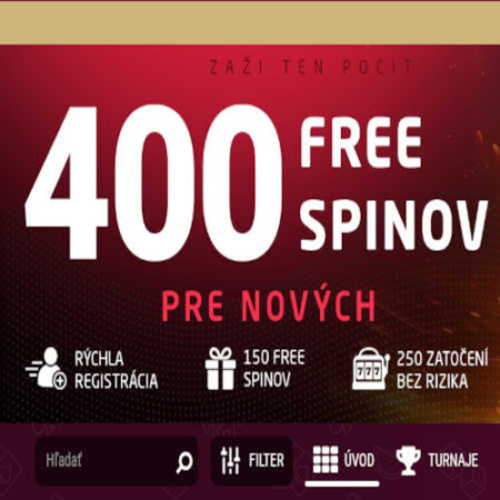 Synot Tip Casino bonusy: 400 free spinov bez rizika